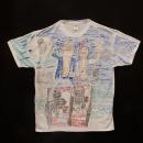 A short sleeve t-shirt with Pablo’s drawing of Bill and Ted on it
