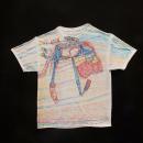 A short sleeve t-shirt with Pablo’s art design of Superman on it