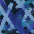 Painting of different colored x shapes 